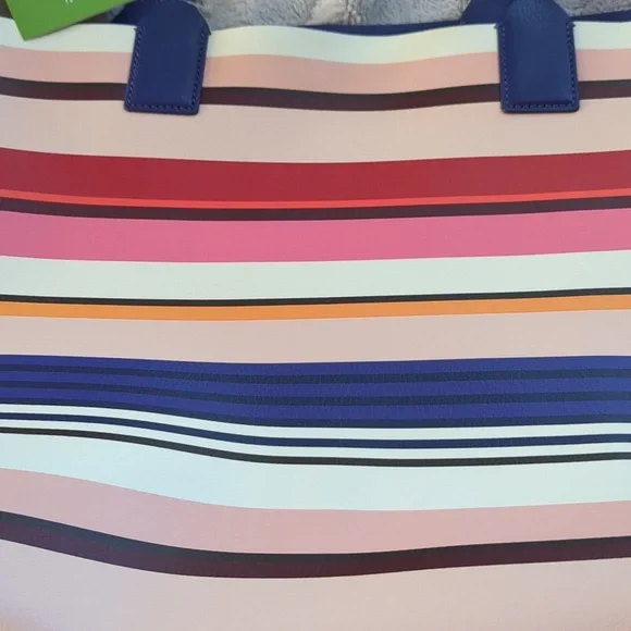 BNWT Kate Spade Multi Stripe Leather Tote Bag Jones Street Stripe Posey - Picture 7 of 7